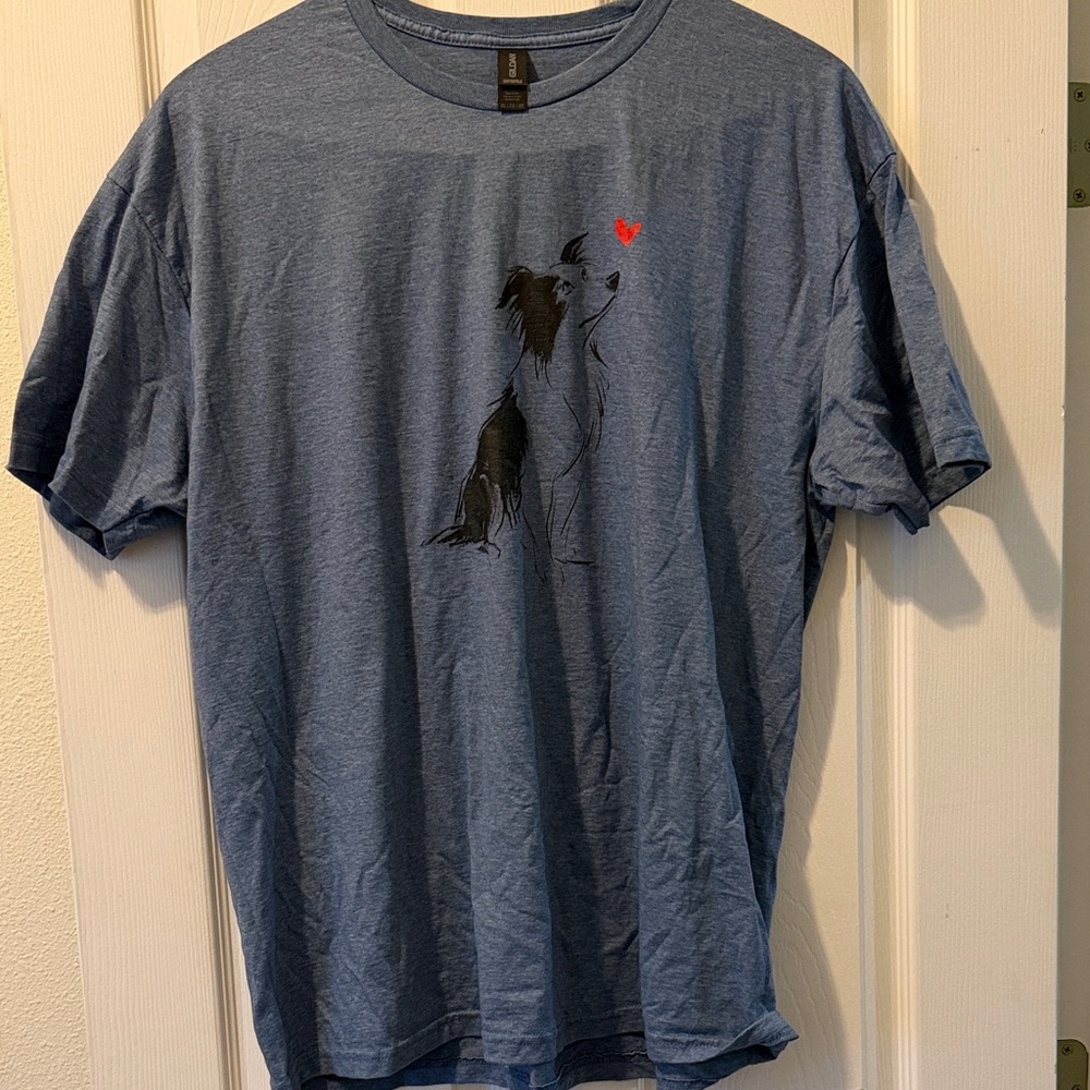 Charming Blue Dog Print Tee